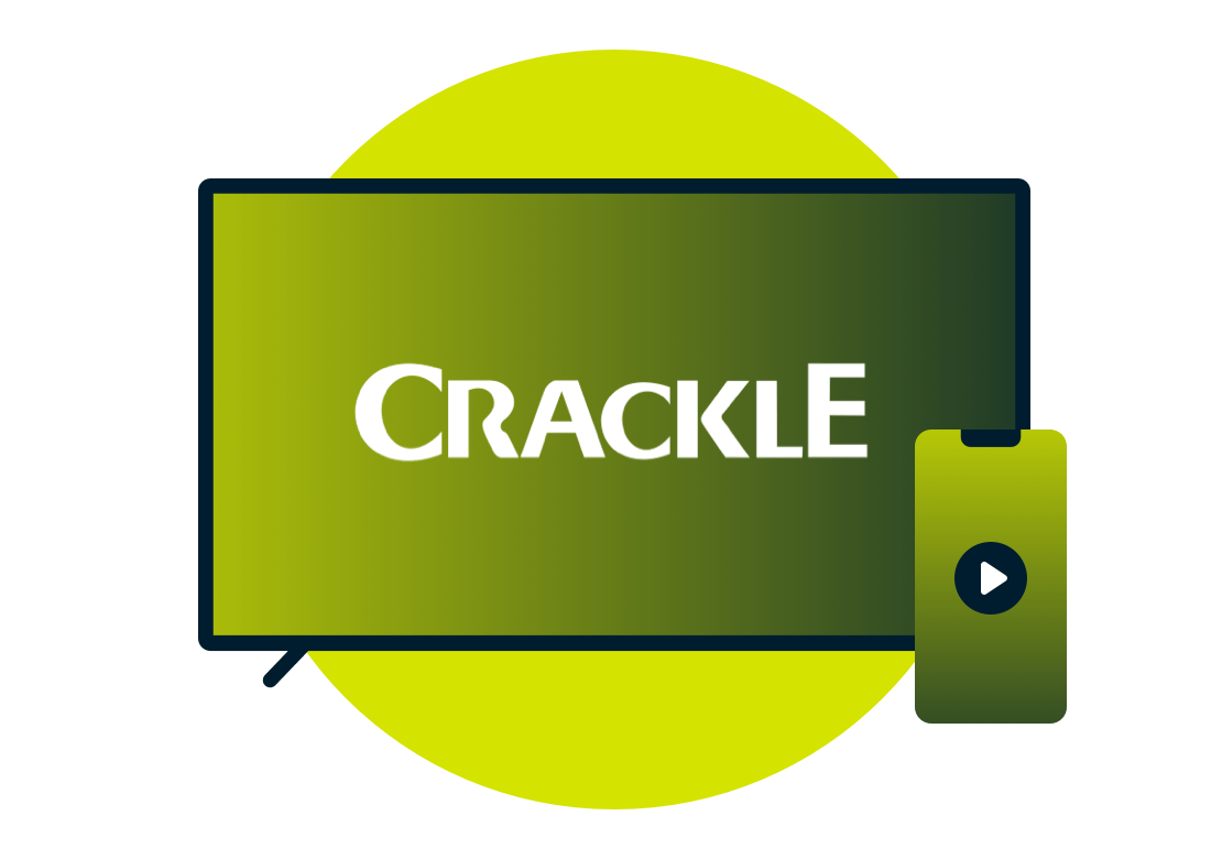 Crackle logo on TV screen.