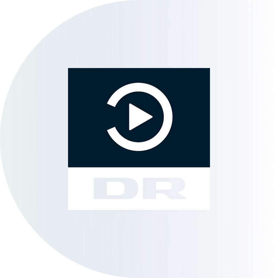 Watch the Danish platform DR TV with a VPN. DR TV logo.
