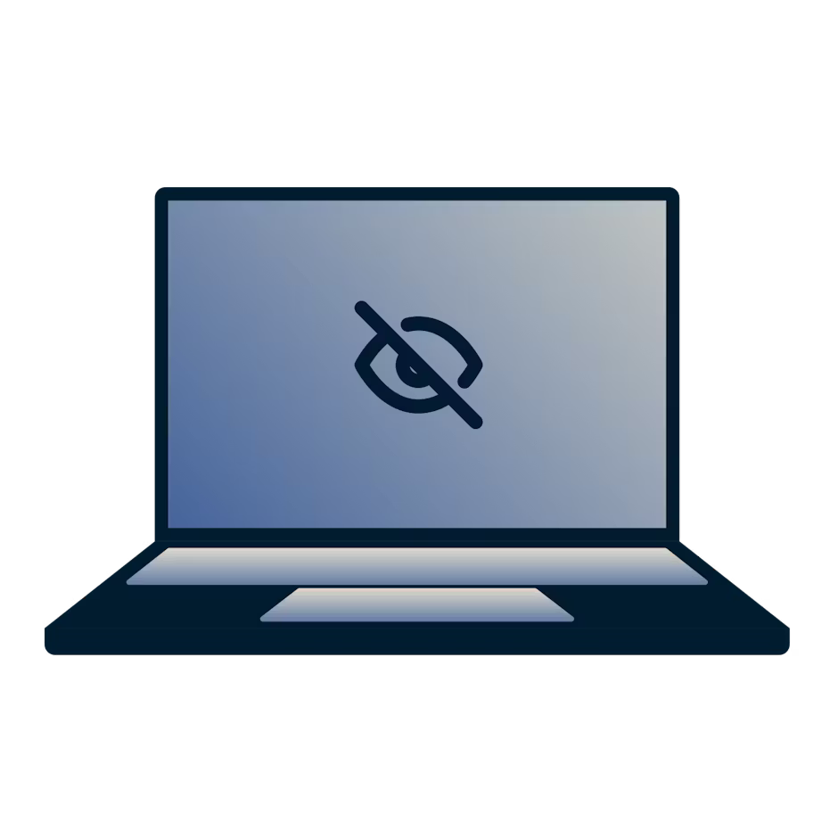 Laptop with blocked access to content and apps.