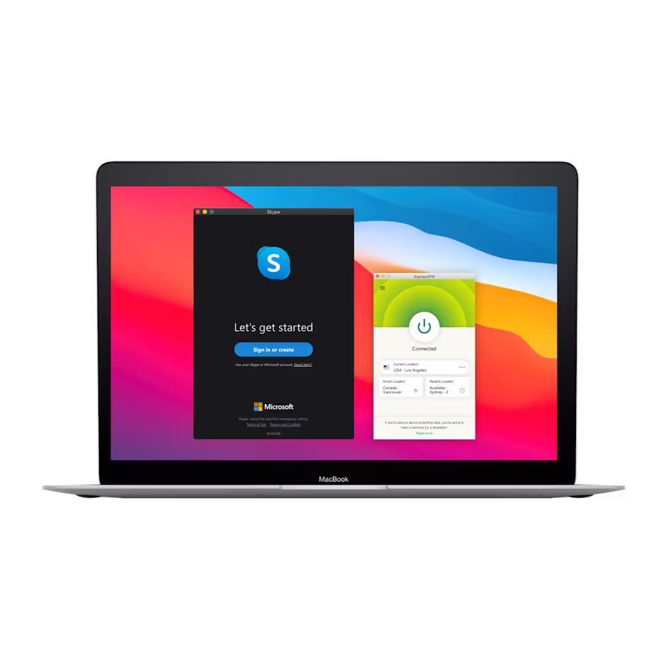 Skype UI with VPN.