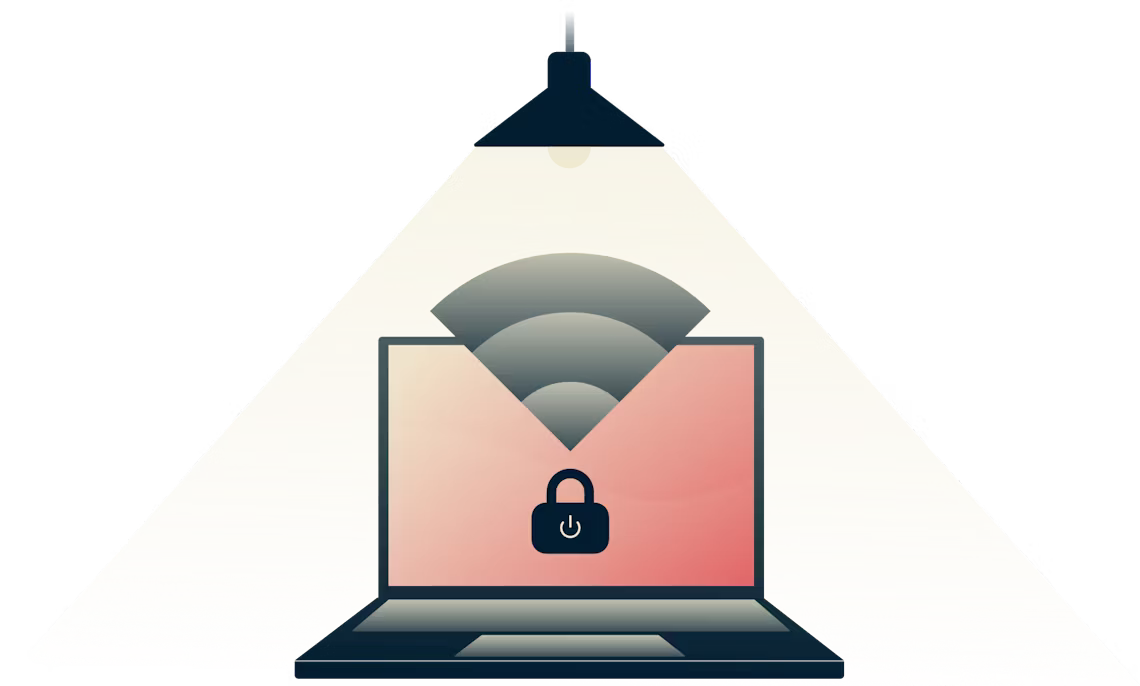 Network Lock tạm dừng tất cả lưu lượng truy cập internet bất cứ khi nào kết nối VPN của bạn gặp sự cố. Đèn chiếu xuống máy tính bảo mật.