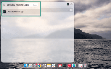 Searching Activity Monitor in Applications on Mac